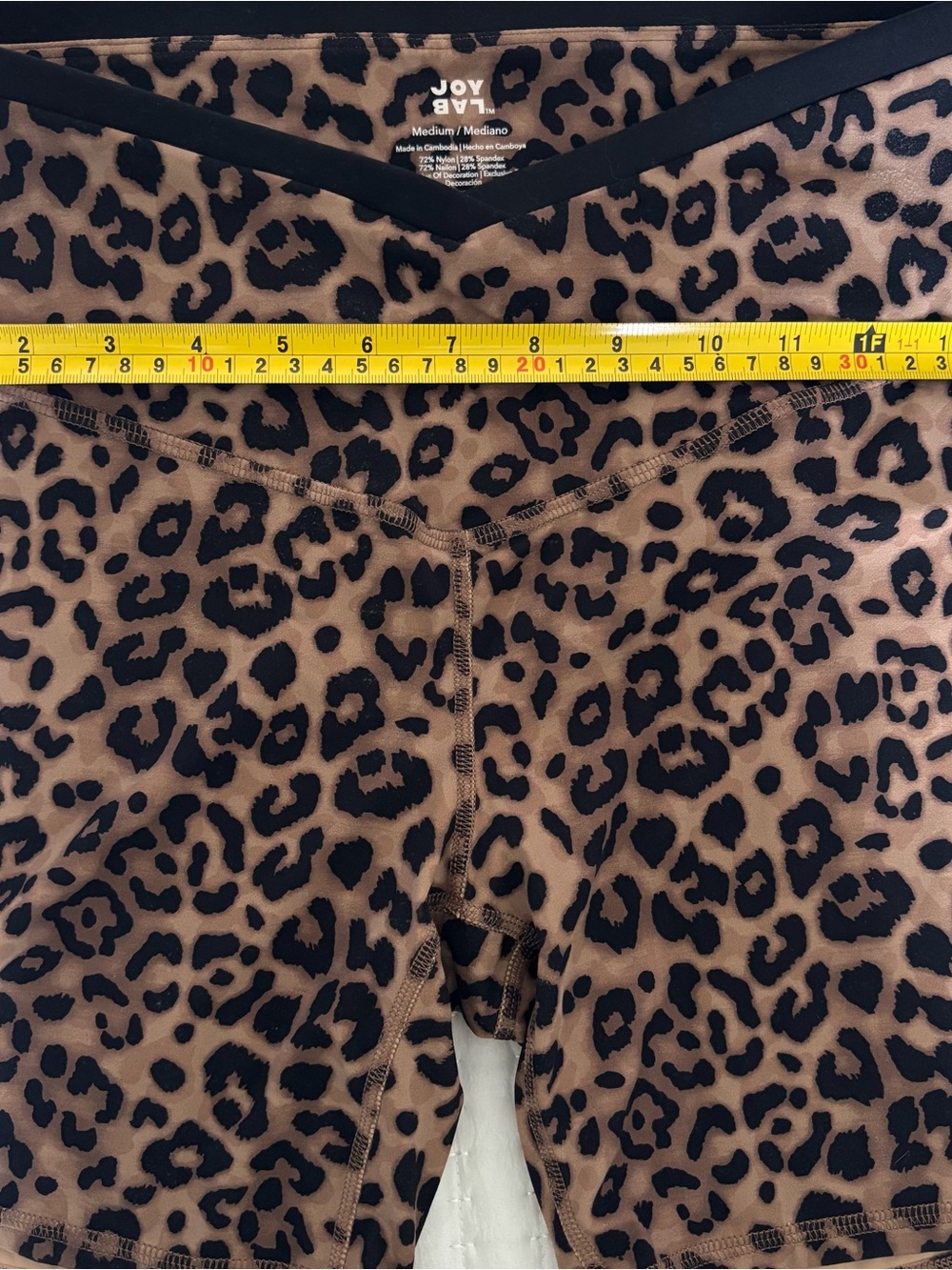 Joy Lab Women’s Leopard Print Biker Shorts Pull-On Stretch 5” Inseam Brown/Black - Picture 4 of 6